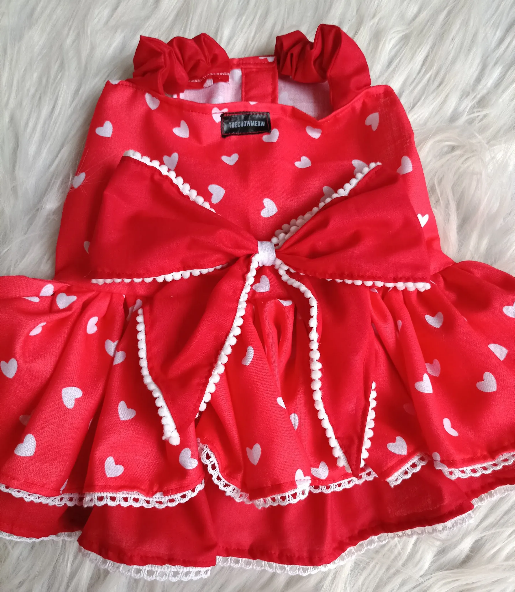 Red Heart with big bow Dress