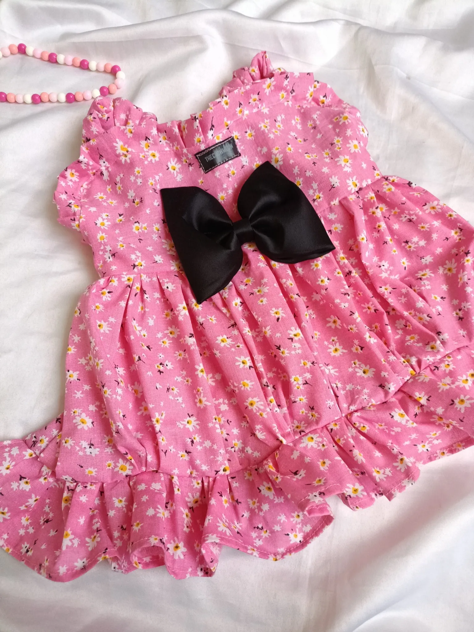 Pink Flower Cotton Dress