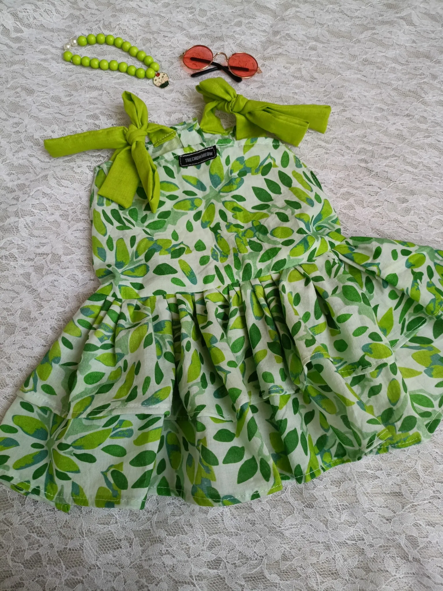 Green Leaf Short Dress