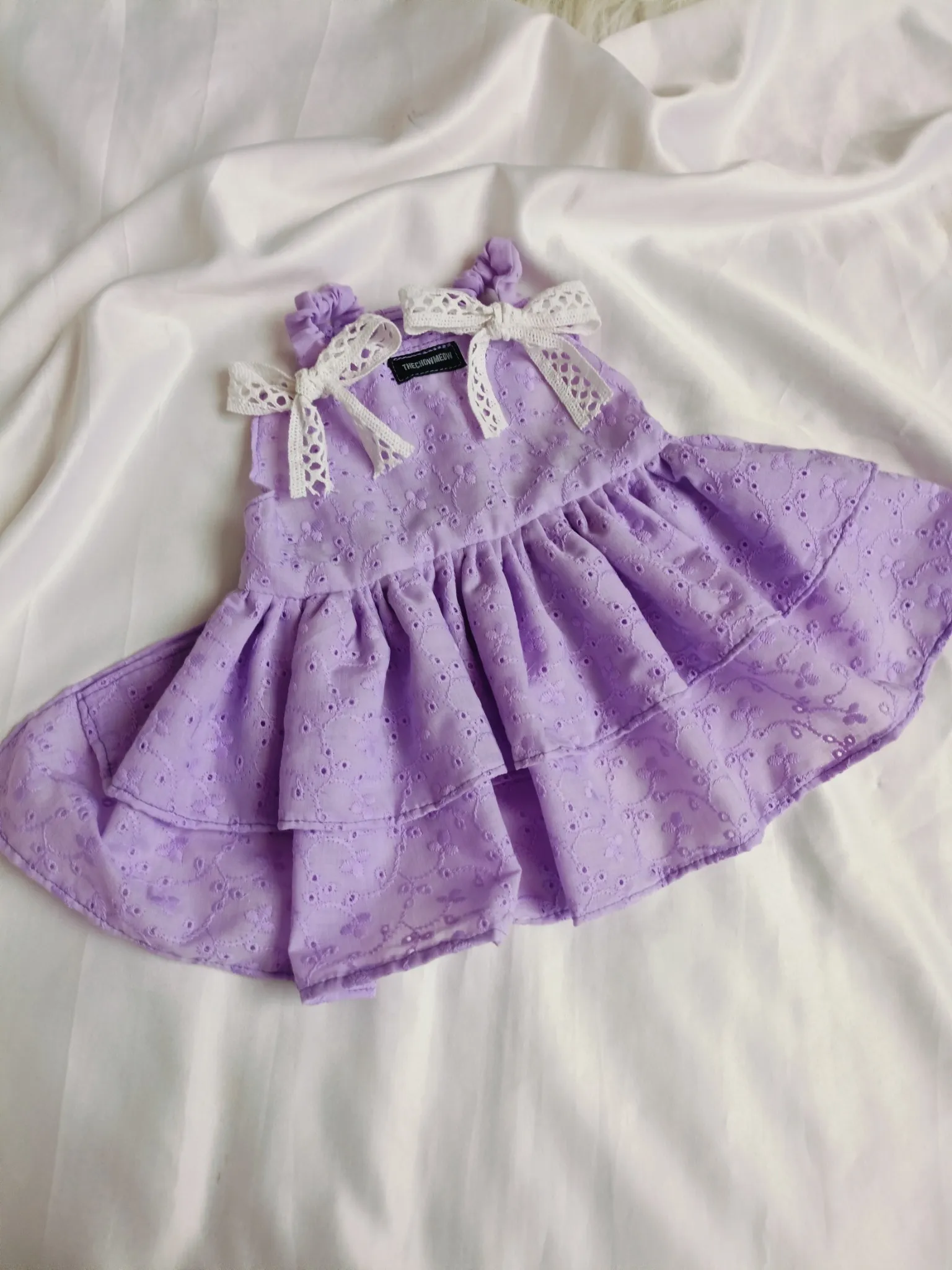 Lavender  Shiffli Floral Birthday Dress