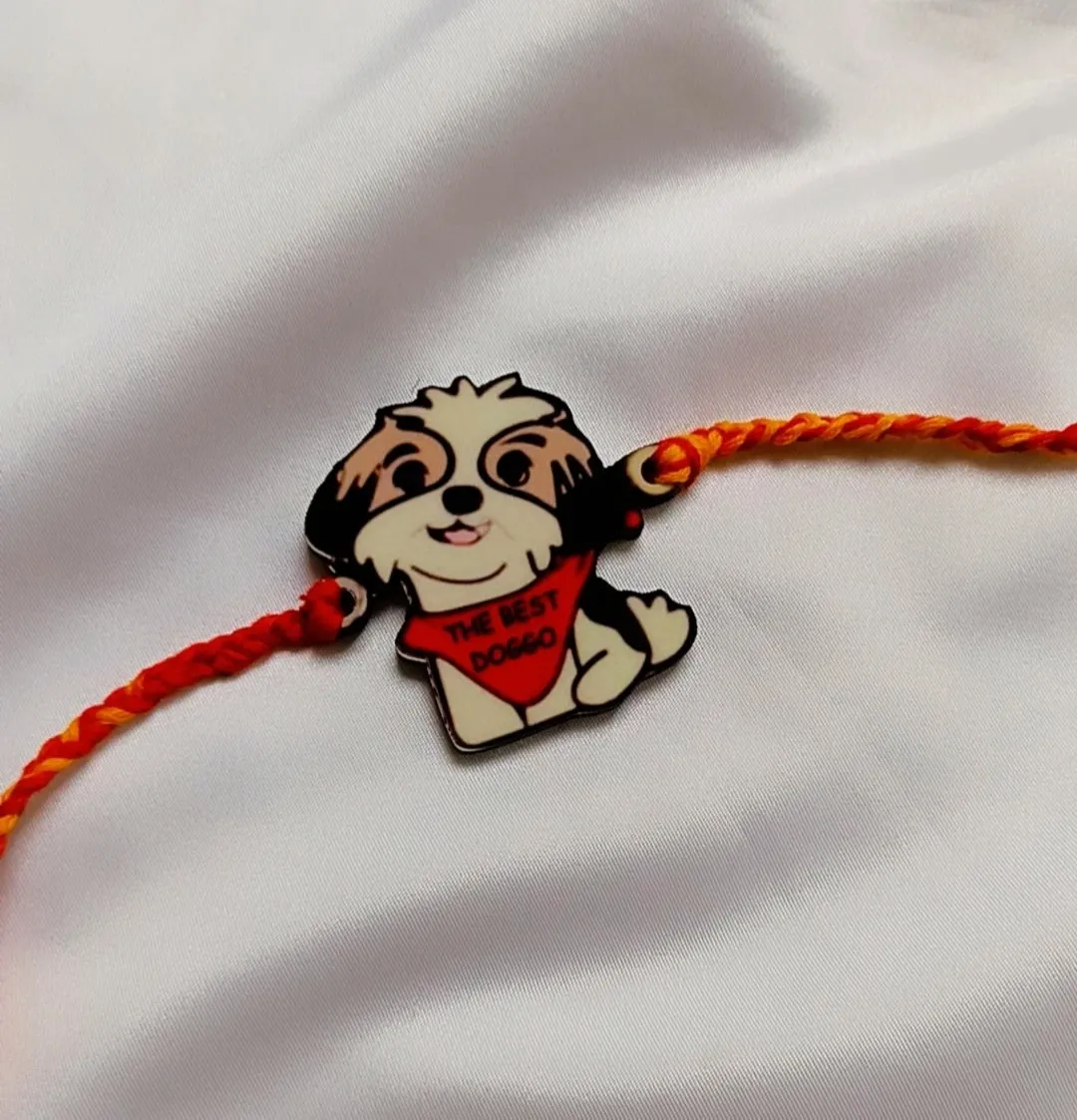 THE BEST DOGGO Shihtzu wooden Rakhi