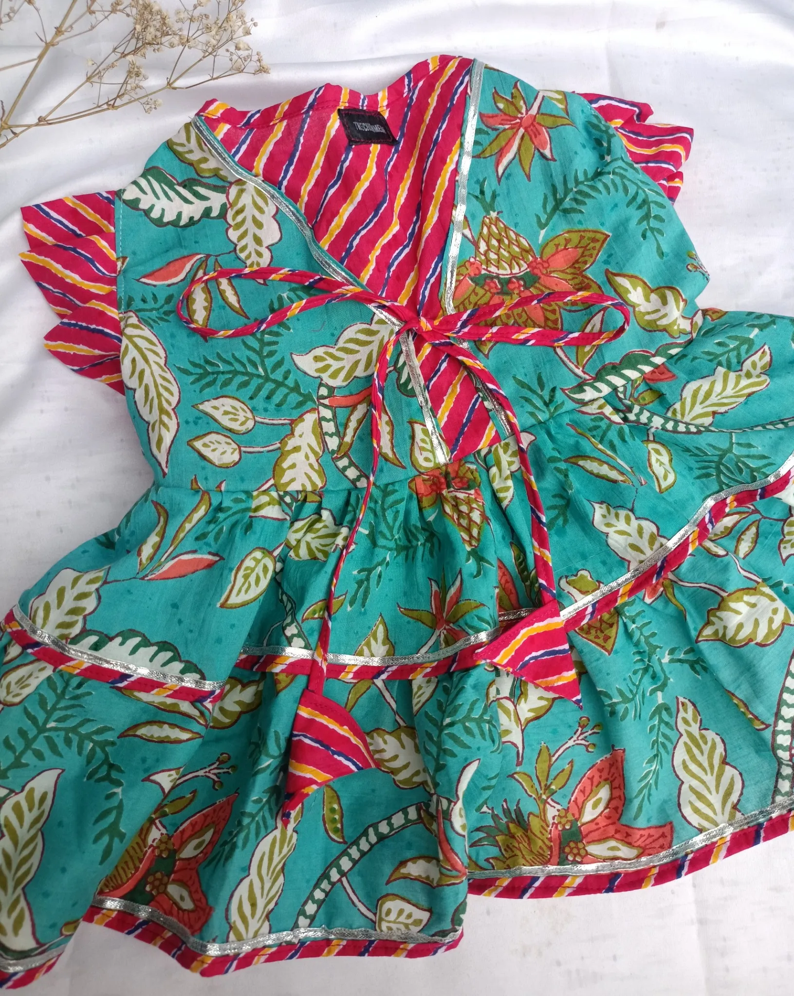 Blue Floral print Anarkali Dress