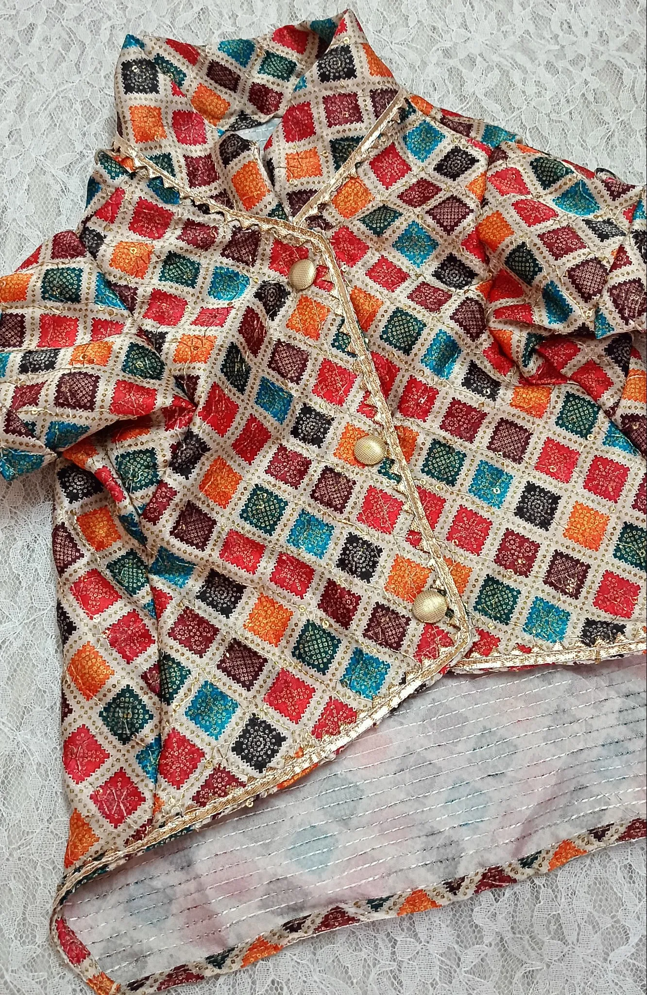 Multicolor Bandhni Kurta