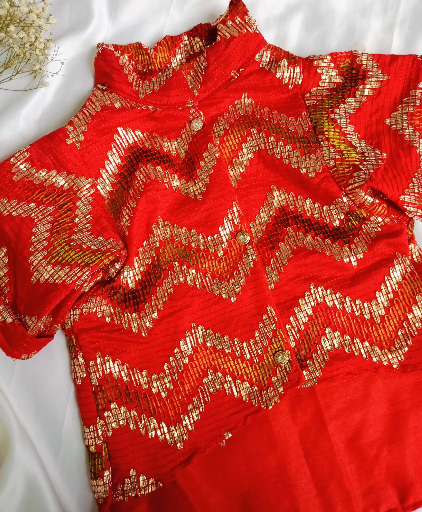Red Gotta work Traditional Kurta
