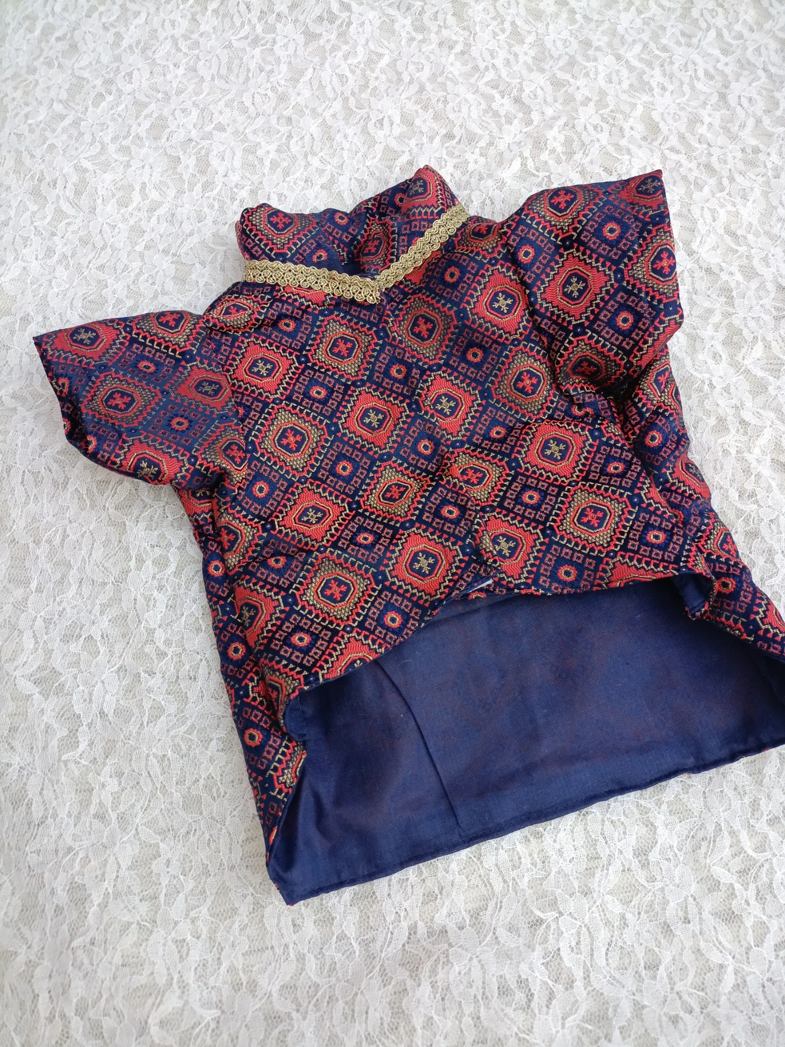 Navy Blue Heavy Designed Traditional Kurta