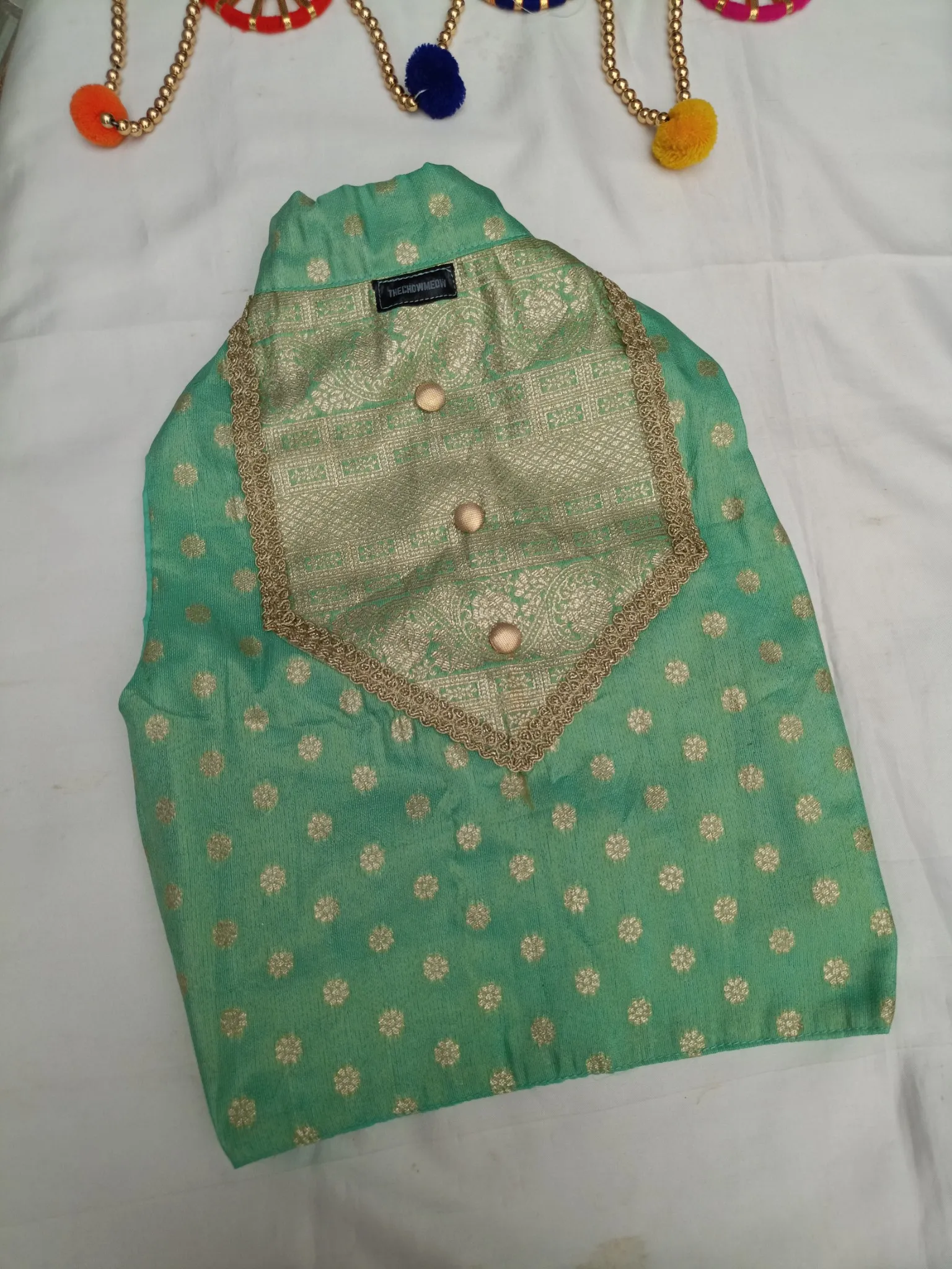 Sky Blue brocade Nawabi Sherwani
