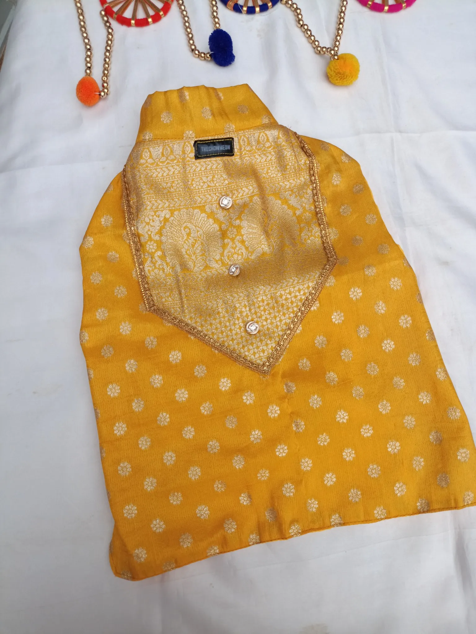 Yellow brocade Nawabi Sherwani