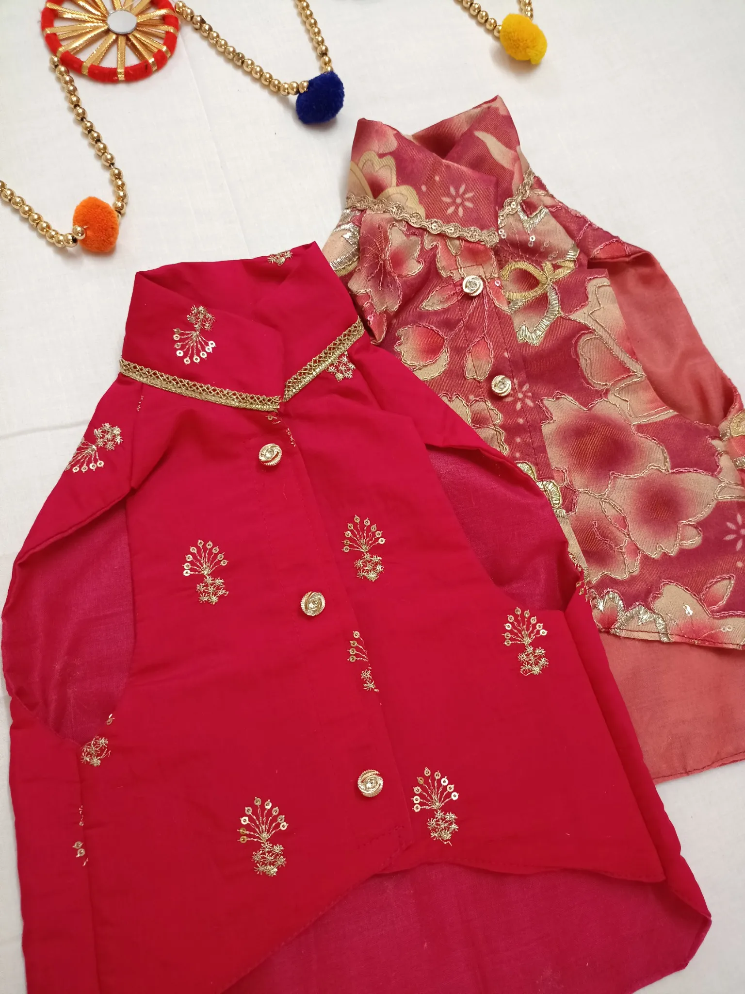 Rani Pink Zari work Sherwani
