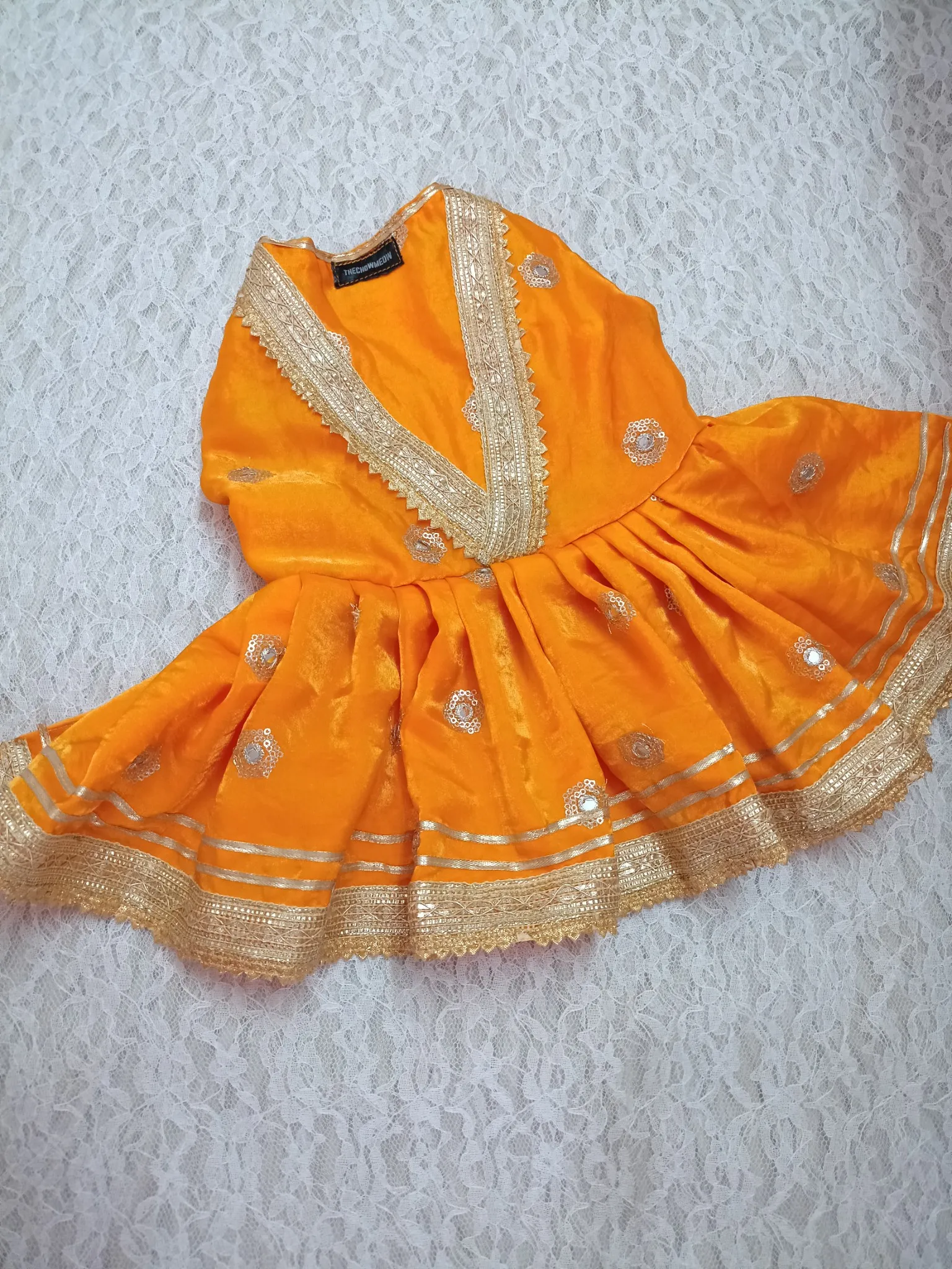 Yellow gotta and mirror work traditional Dress
