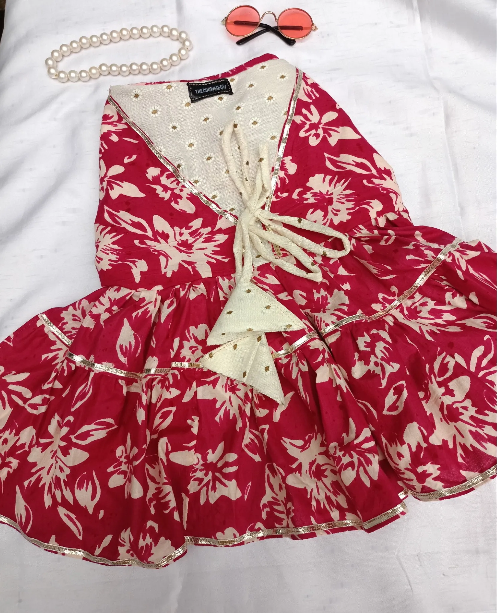 Dark Pink Floral Anarkali Dress