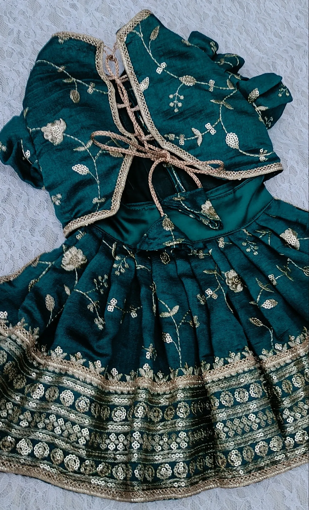 Rama Green border designed zari Lehenga Choli