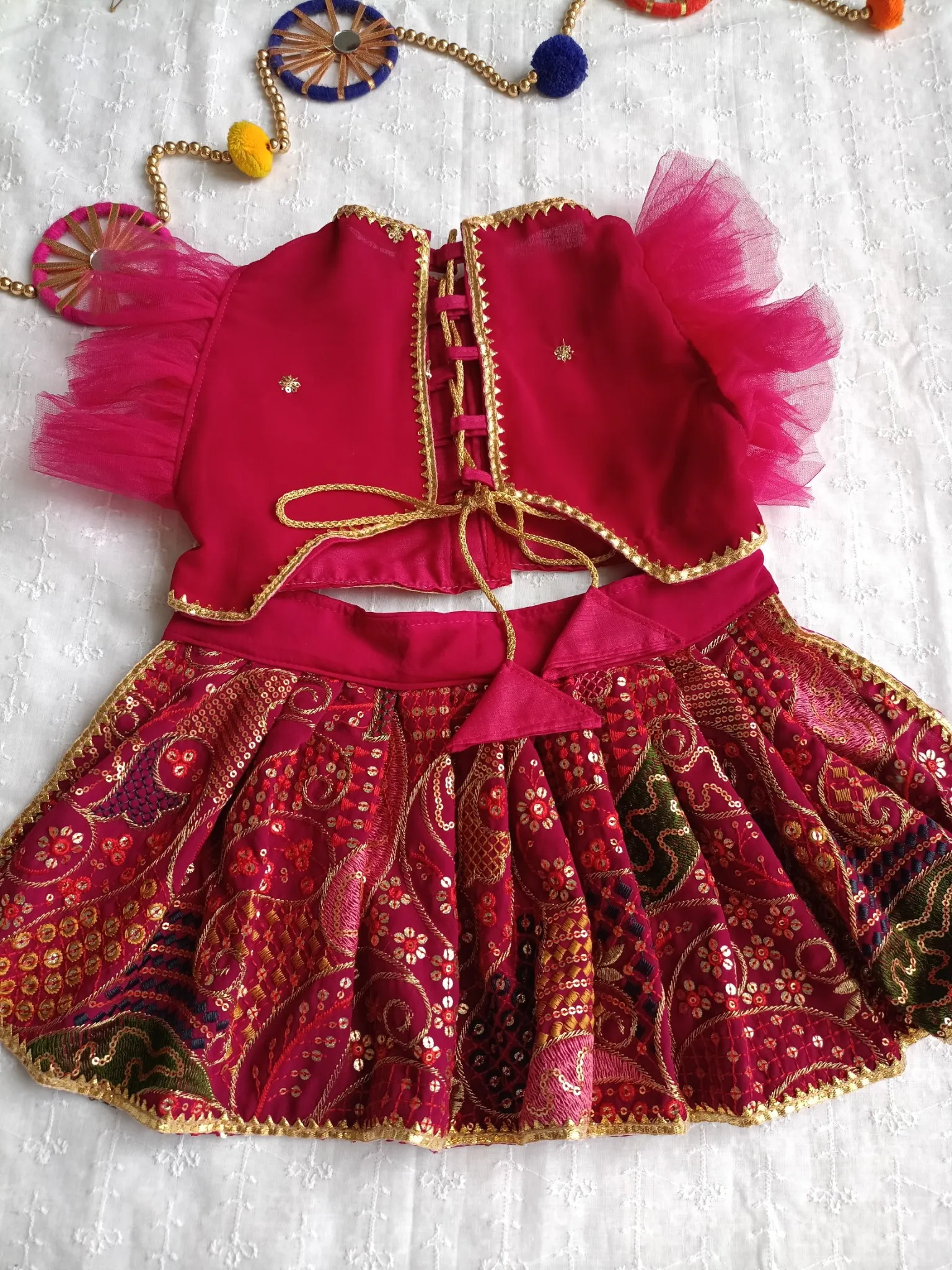 Frusia Pink Heavy work embroidered lehenga choli with dupatta
