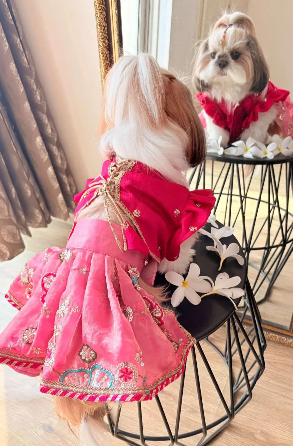 Pink Cutwork Lehenga choli