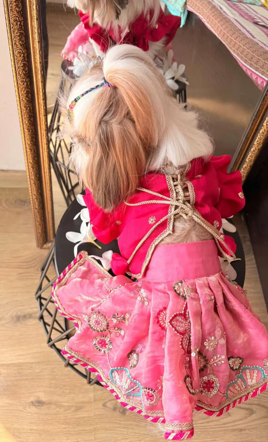 Pink Cutwork Lehenga choli