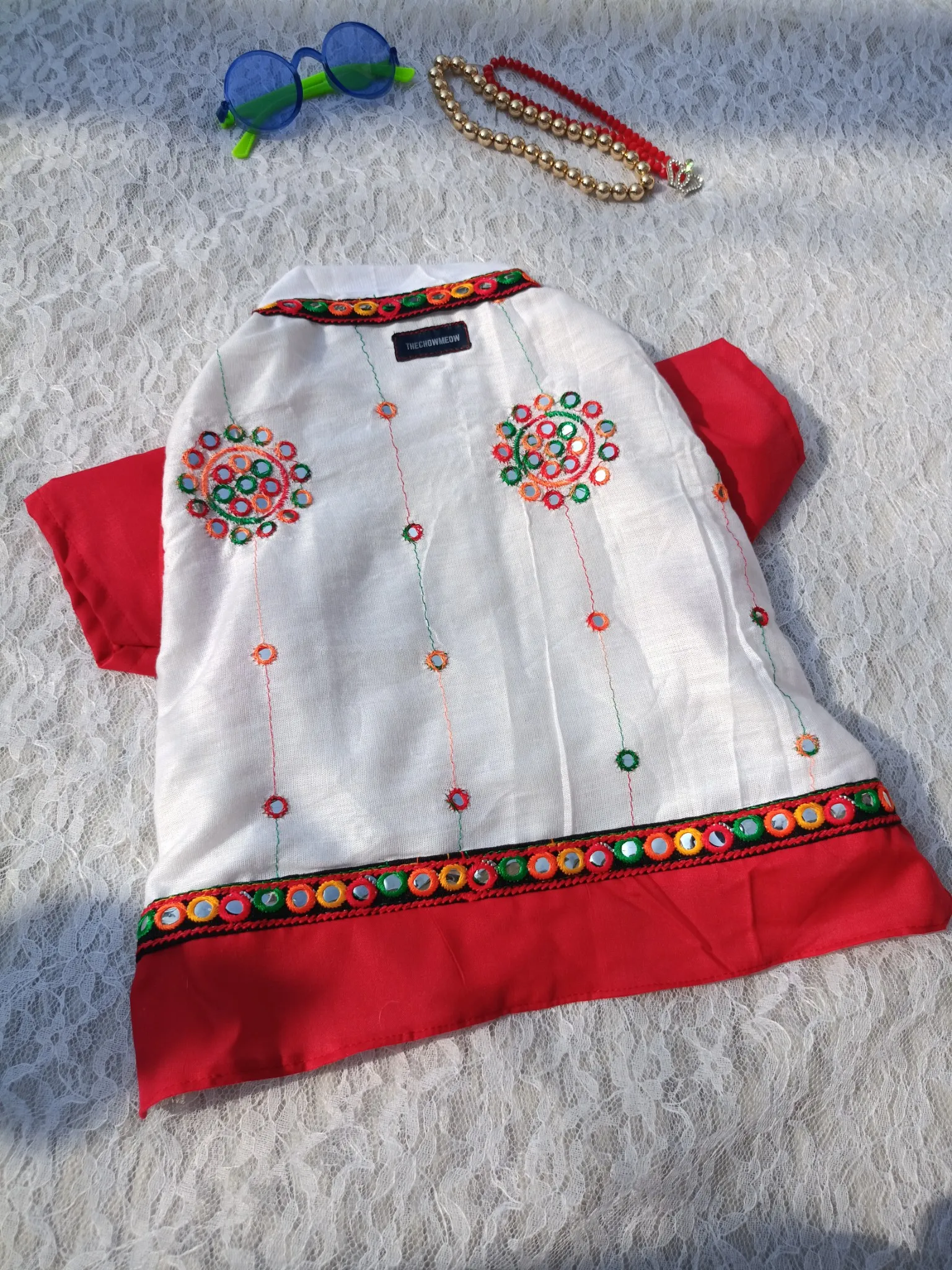 White Navratri Angrakhha Kurta