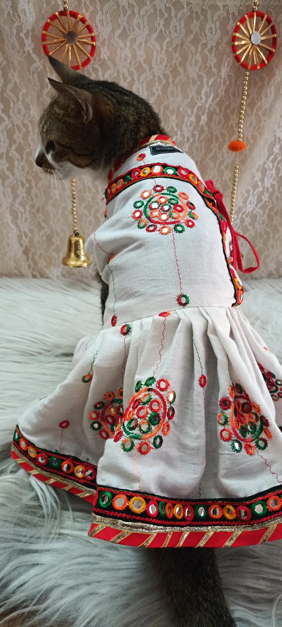 White Navratri Angrakhha Dress
