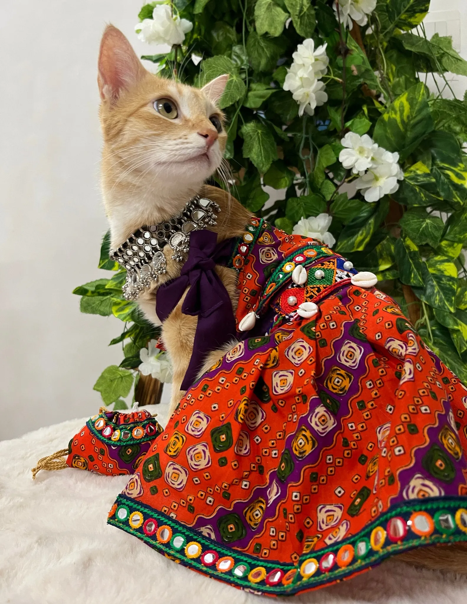 Orange Navratri Chaniya Choli