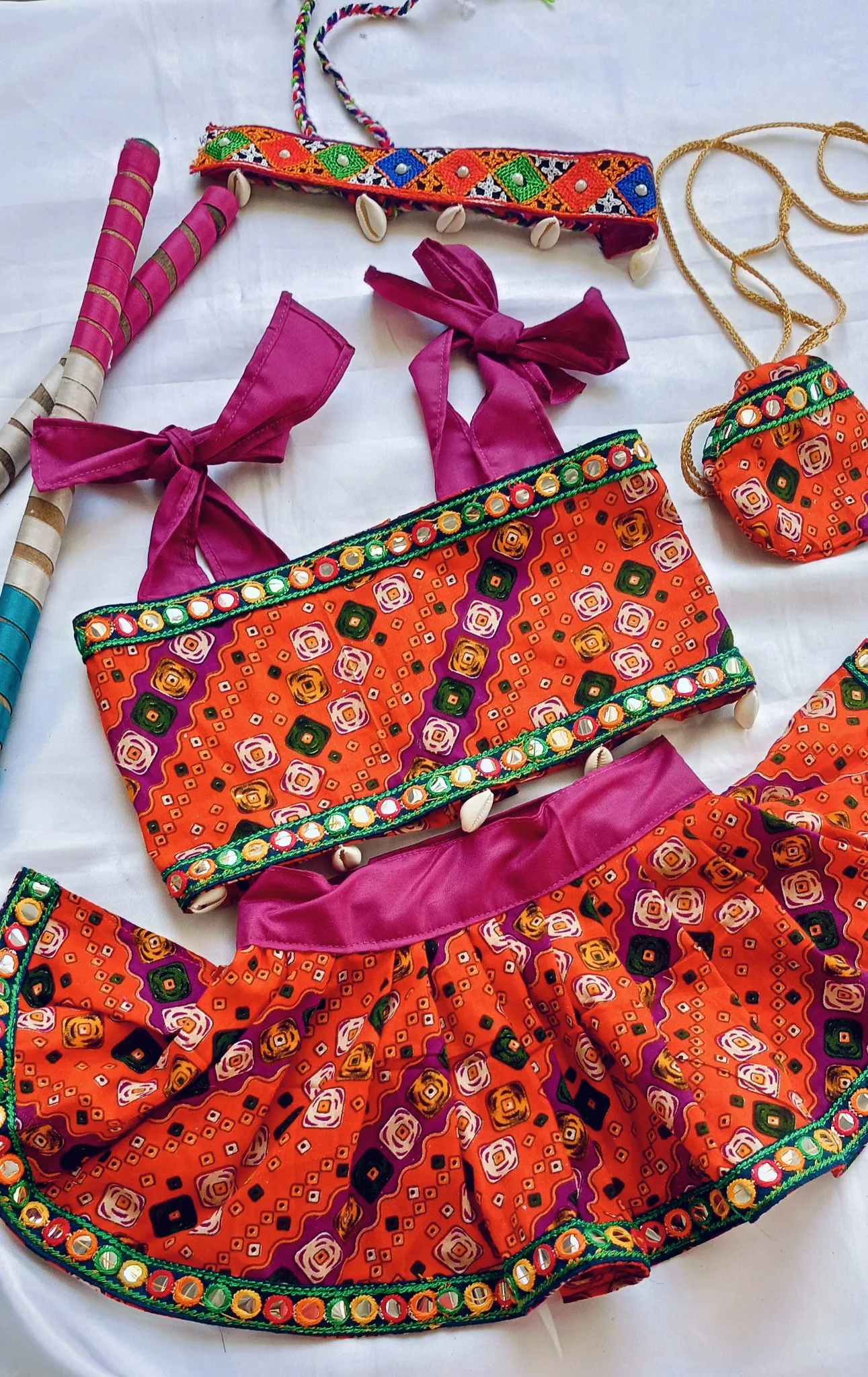 Orange Navratri Chaniya Choli