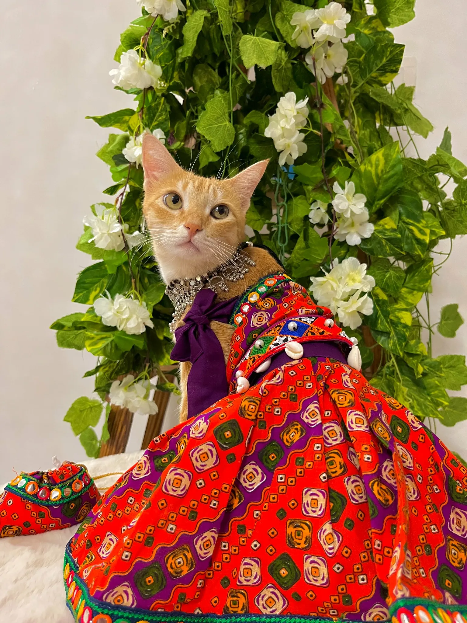 Orange Navratri Chaniya Choli