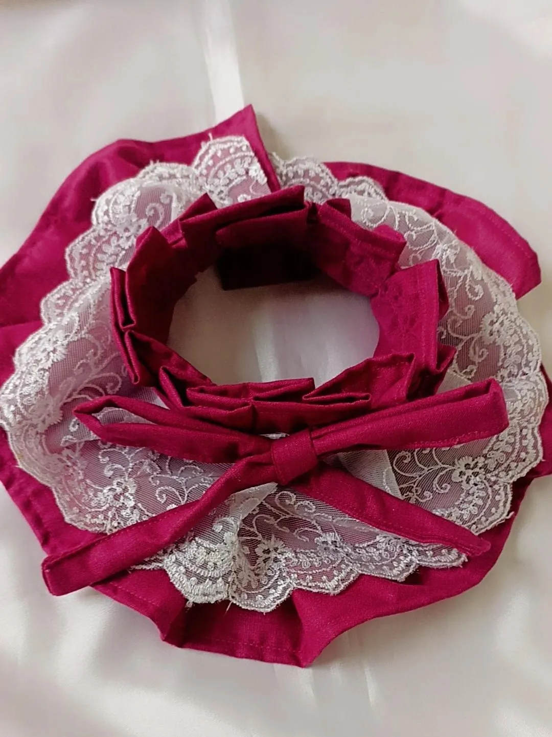 Burgundy Fancy collar for Female pet