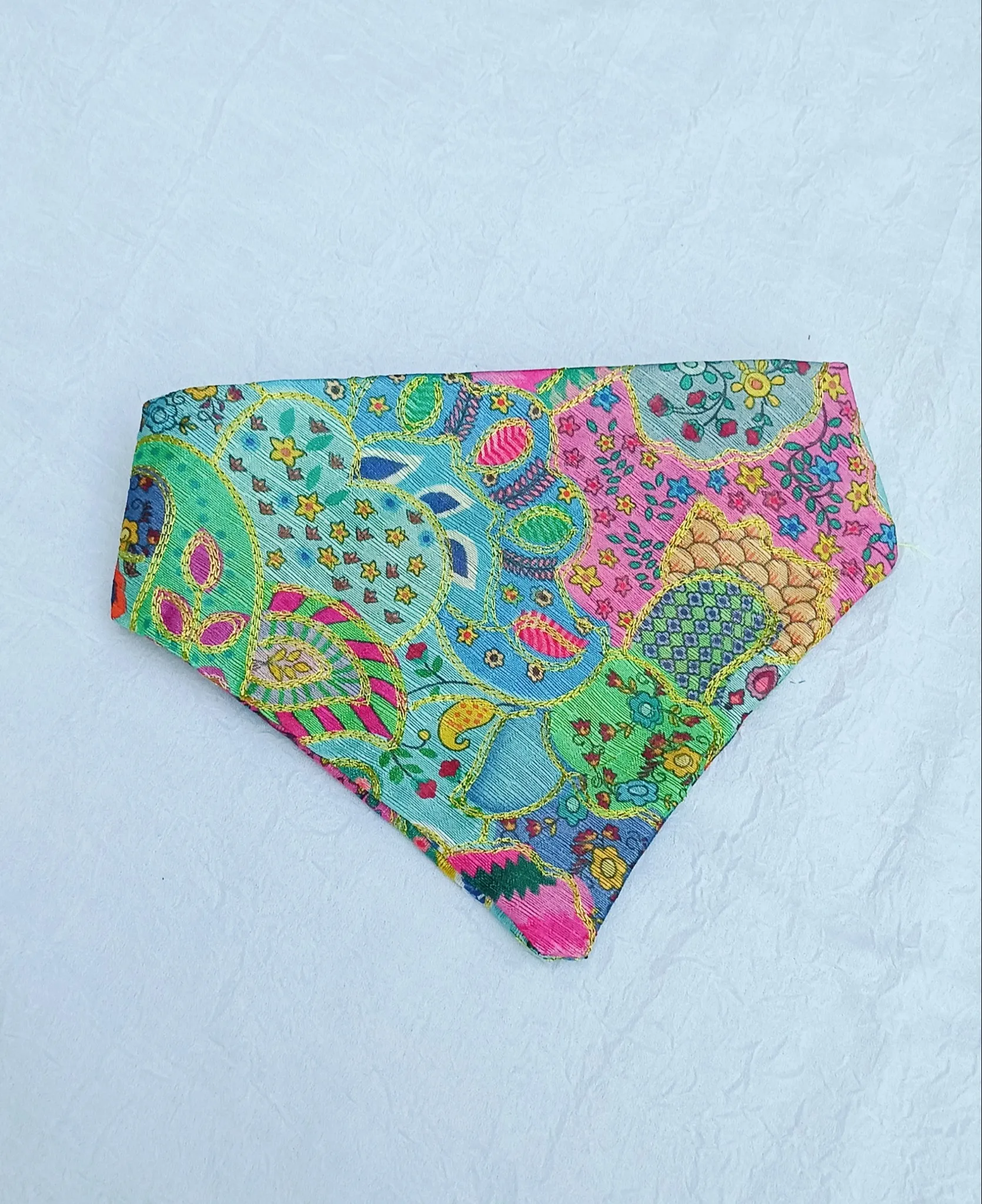 Peacock colorful Traditional Bandana for pets