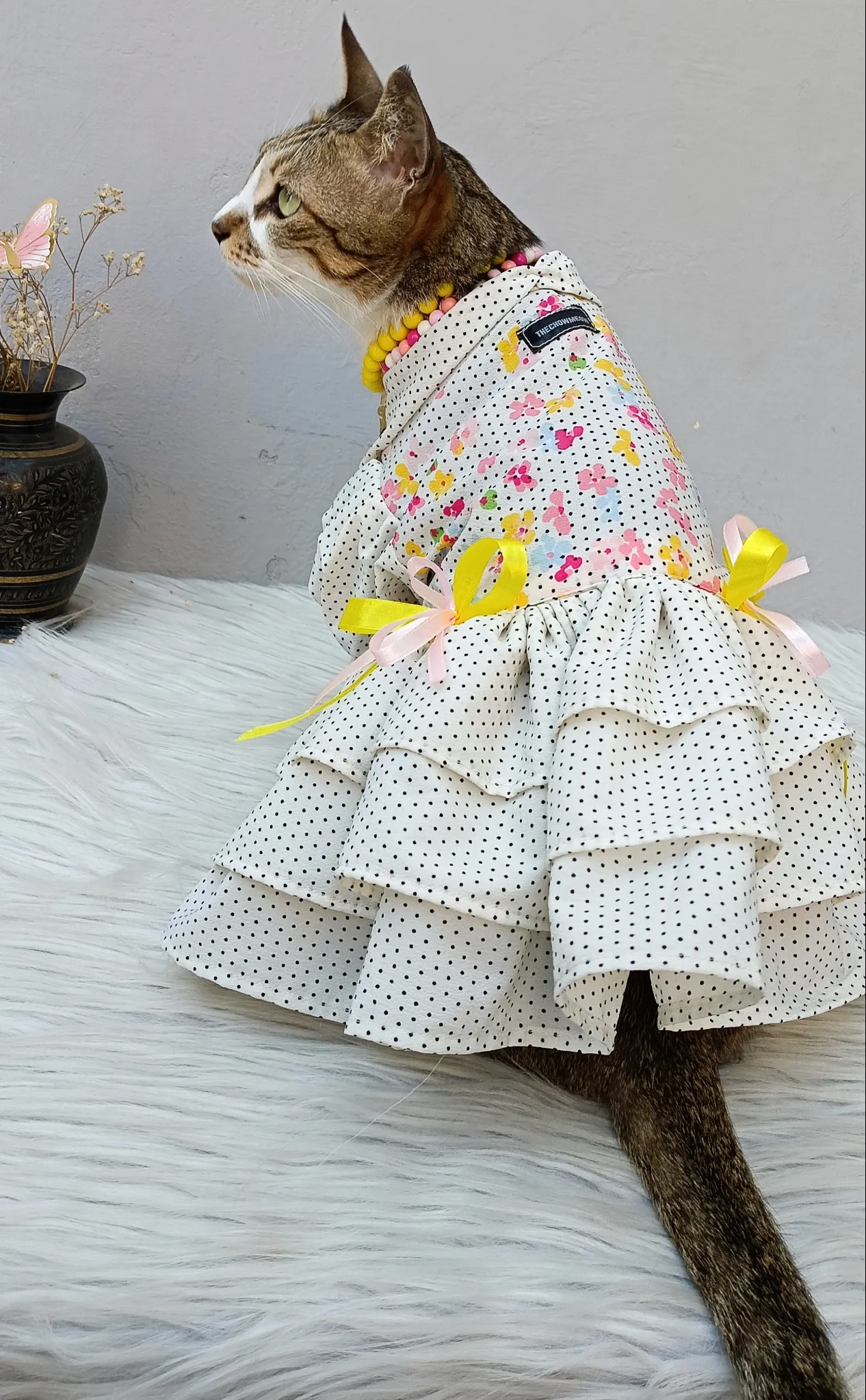 White Polka Dot Summer Flower Dress