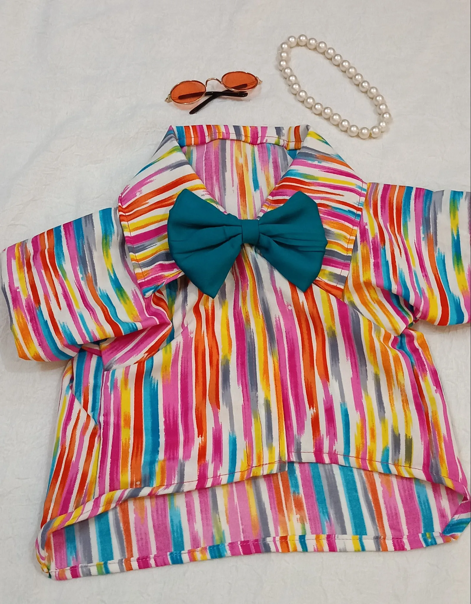 Multicolored Vertical Stripe Summer Shirt