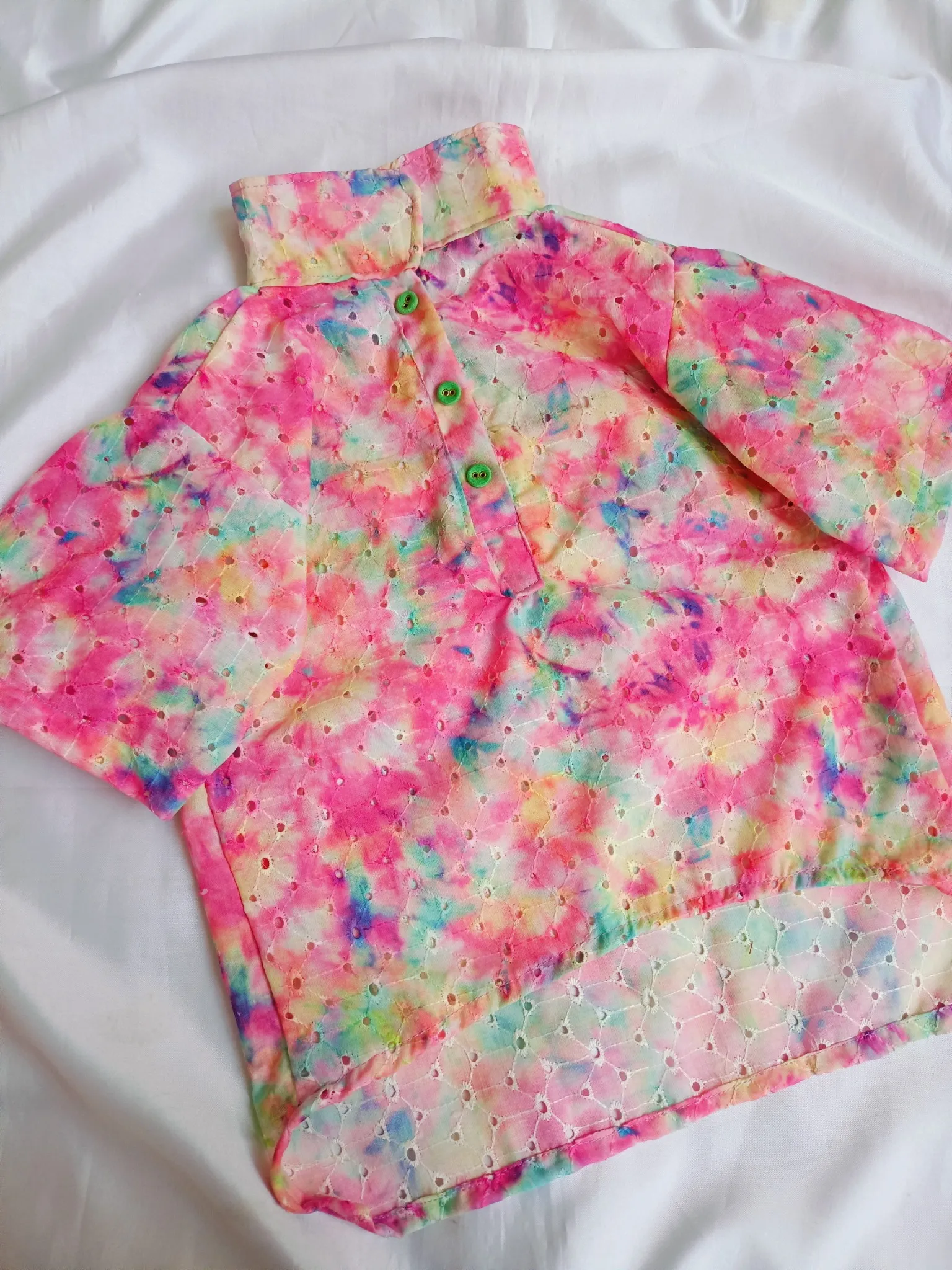 Pink Tie Dye Kurta for Holi