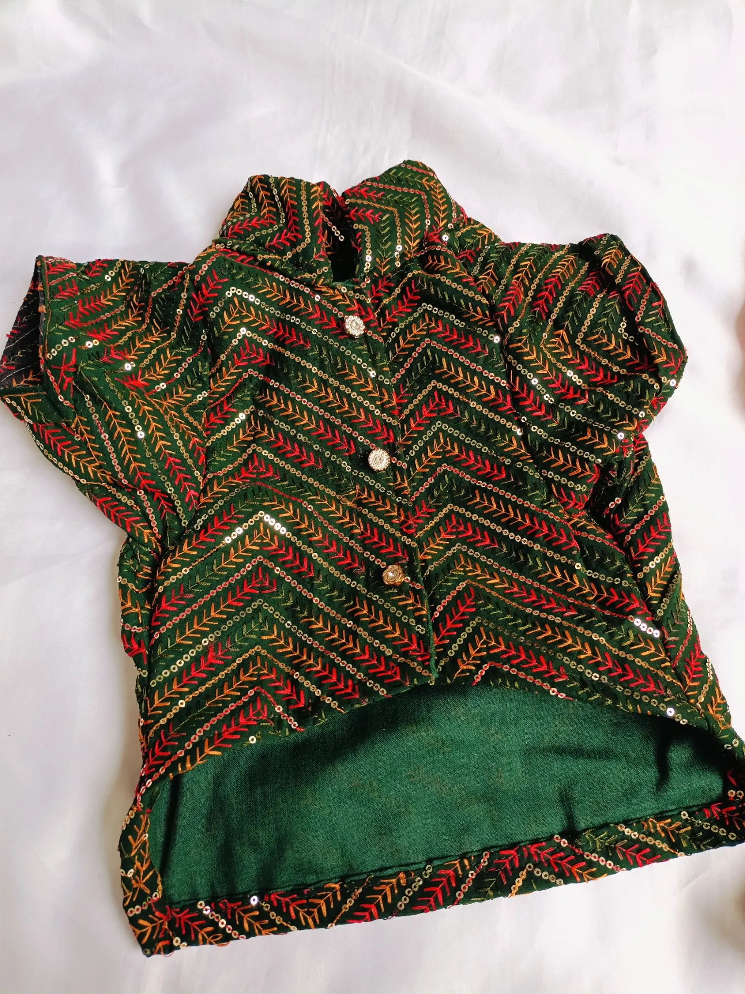 Mehendi Green Zigzag Traditional Kurta