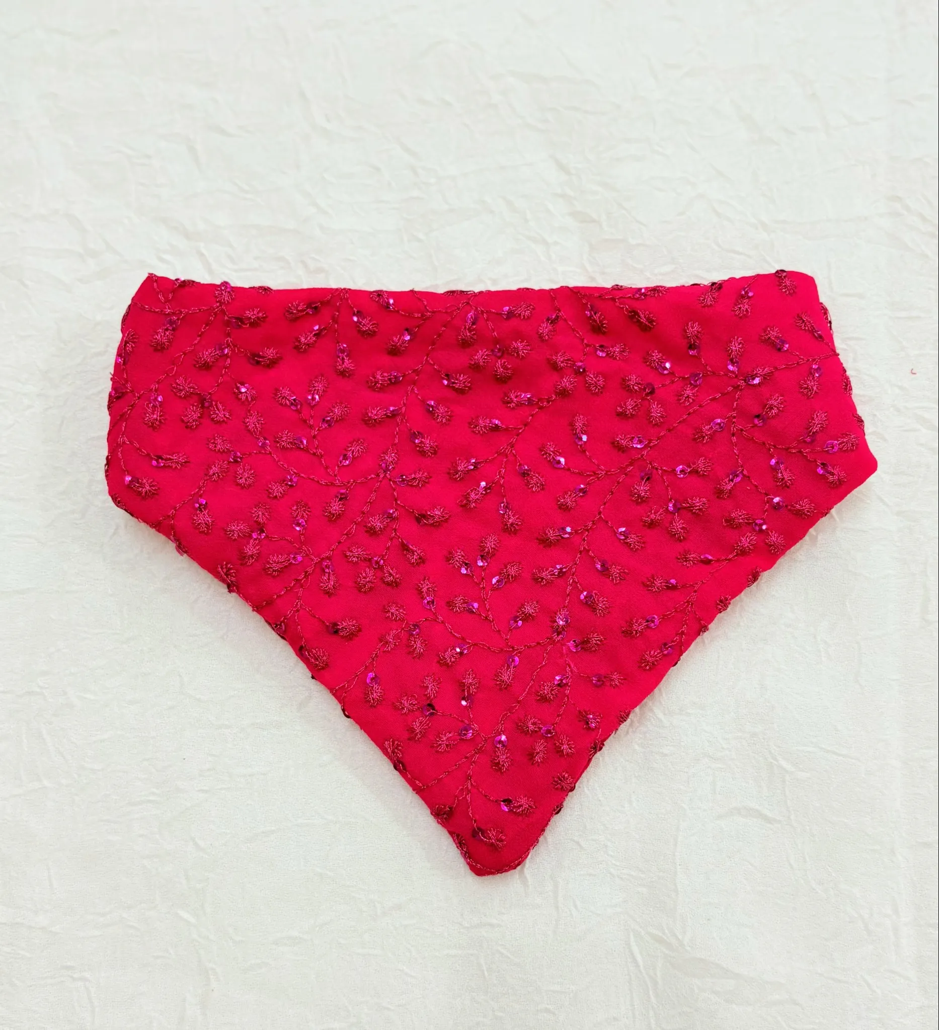 Frushia Pink Sequin Work Traditional Bandana