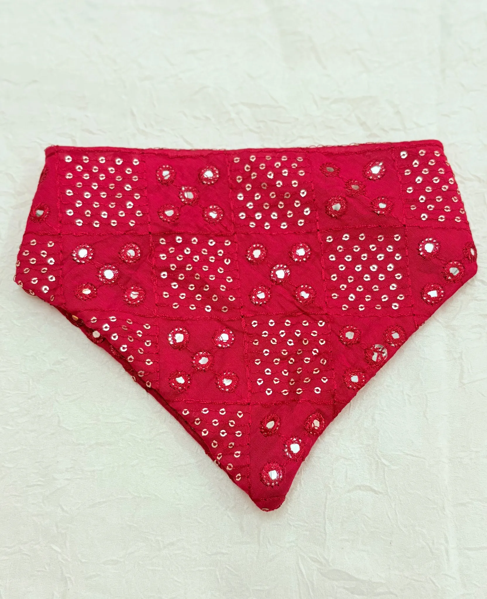 Dark pink Mirror work Traditional Bandana