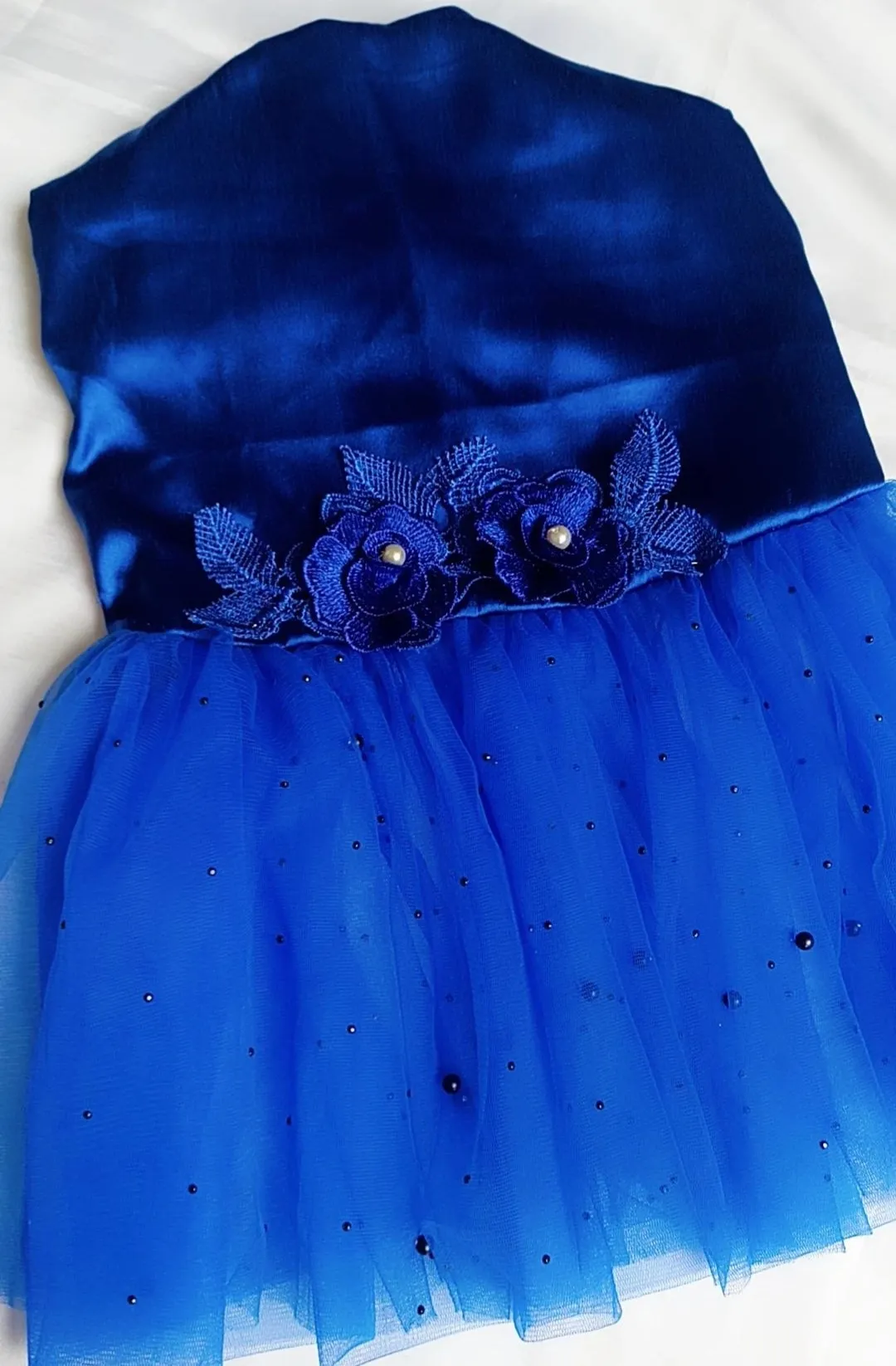 Royal Blue Satin Birthday Dress