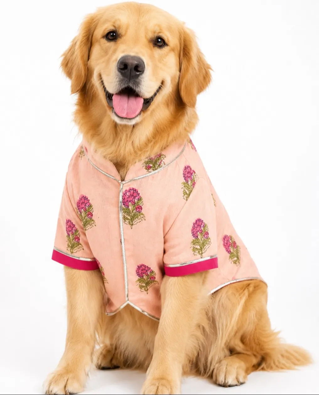 Peach Phulkari Ethnic Kurta