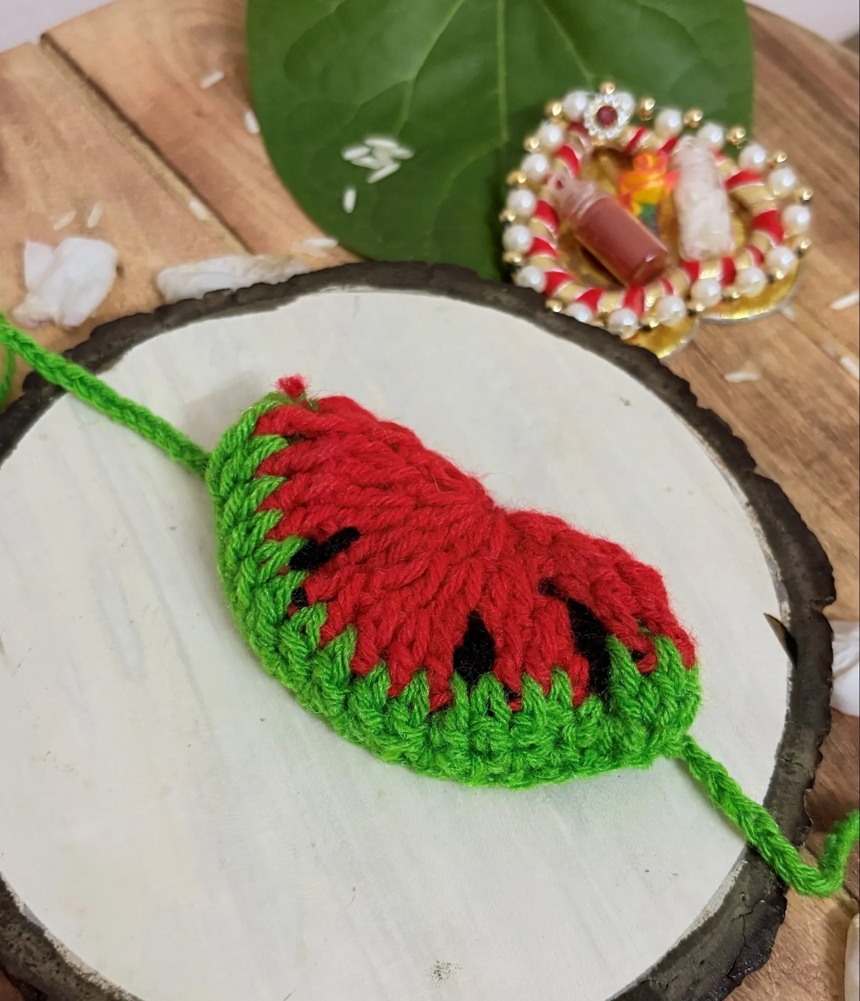 Watermelon Crochet Rakhi