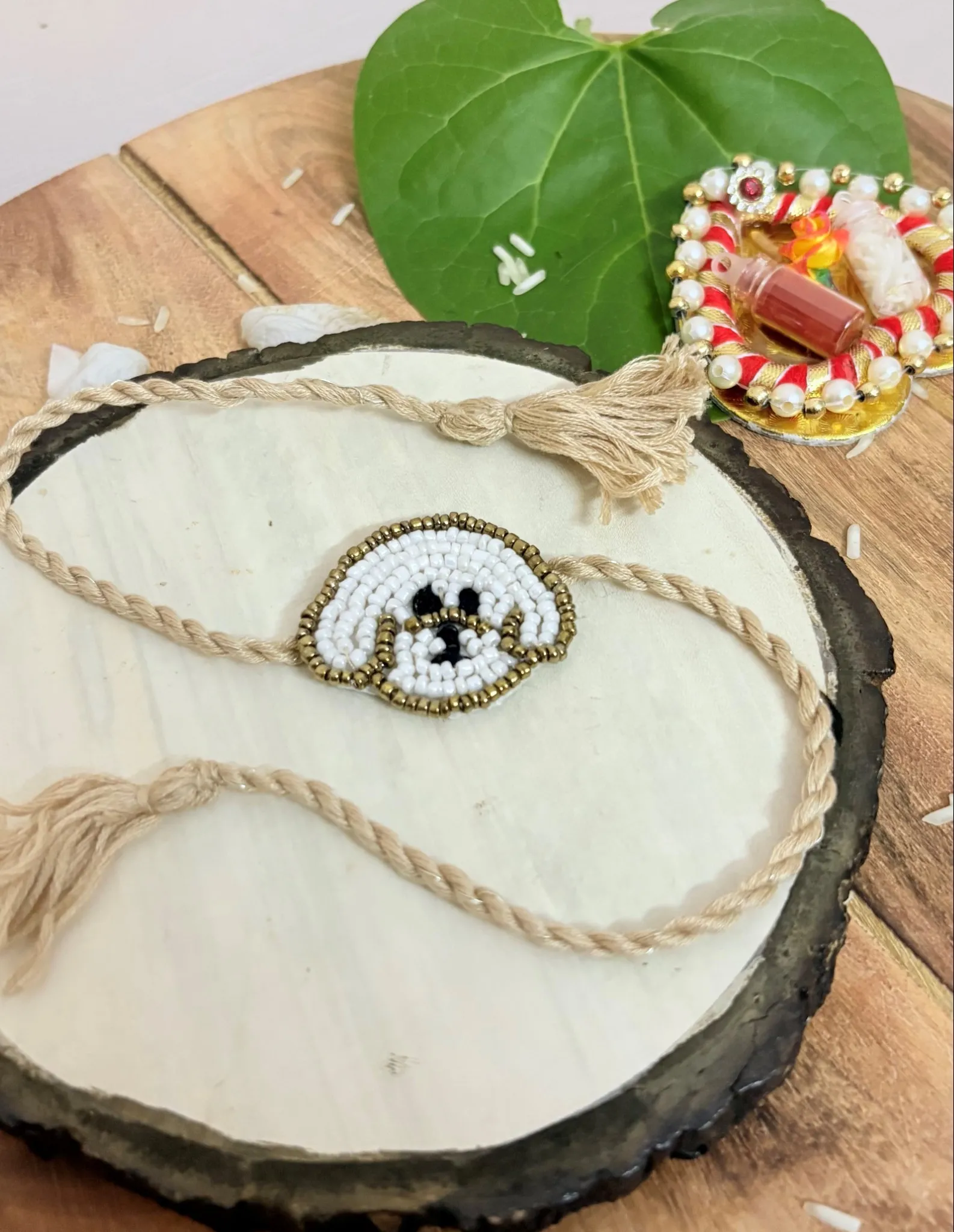 Puppy Face Beaded Rakhi for pets