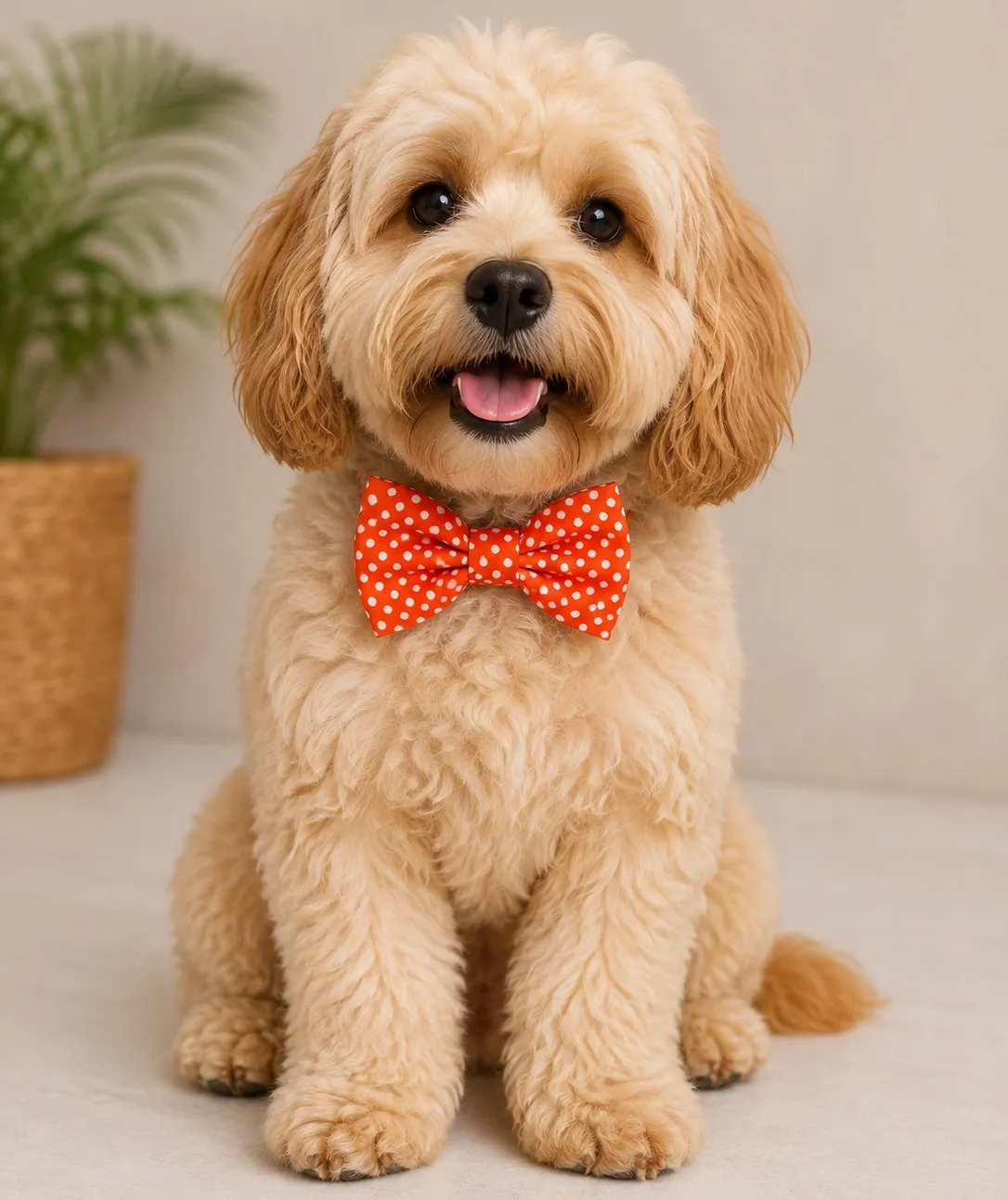 Orange Polka Dot Bow
