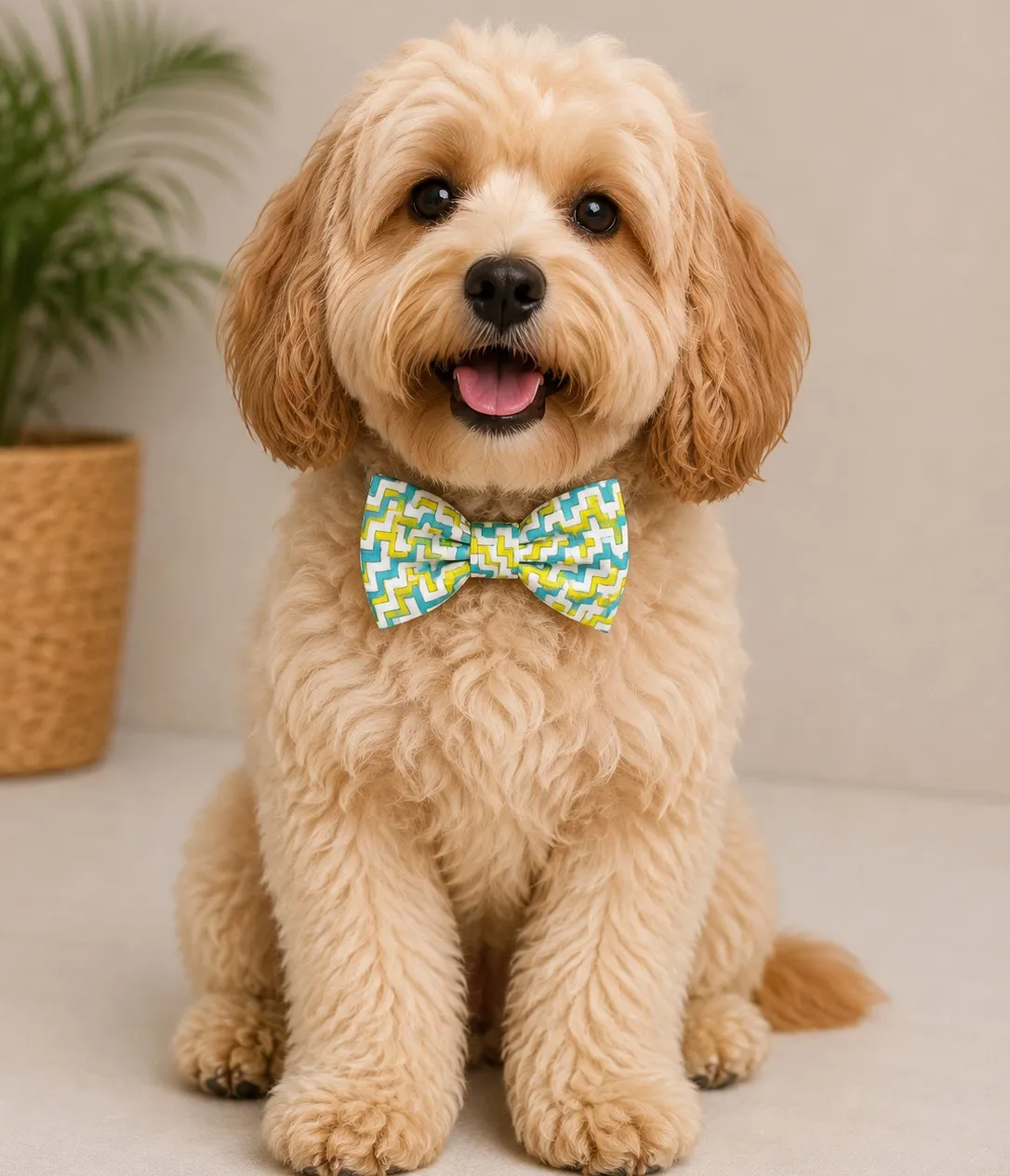 Zig-Zag Green Bow