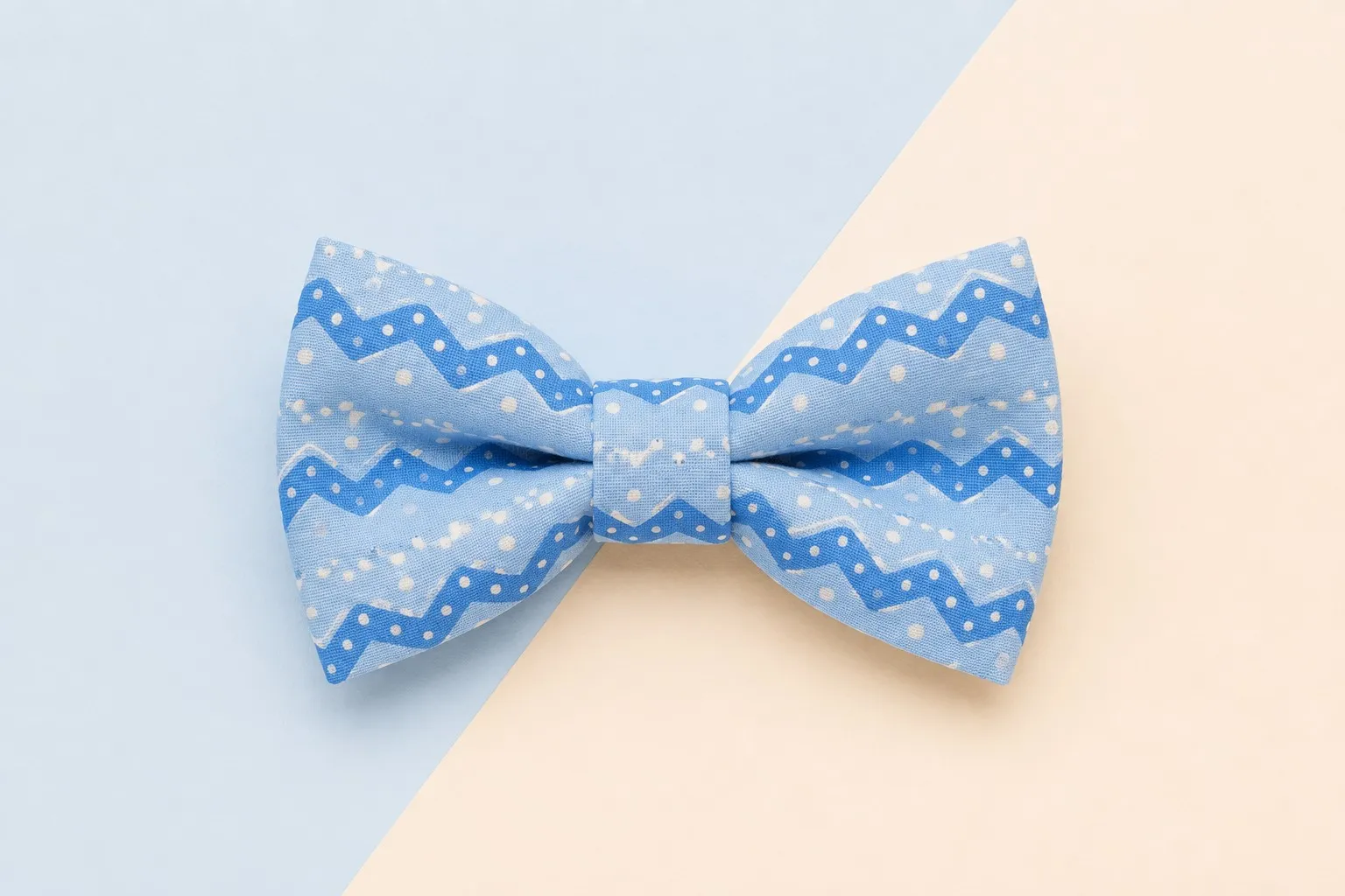Light Blue Chevron print bow