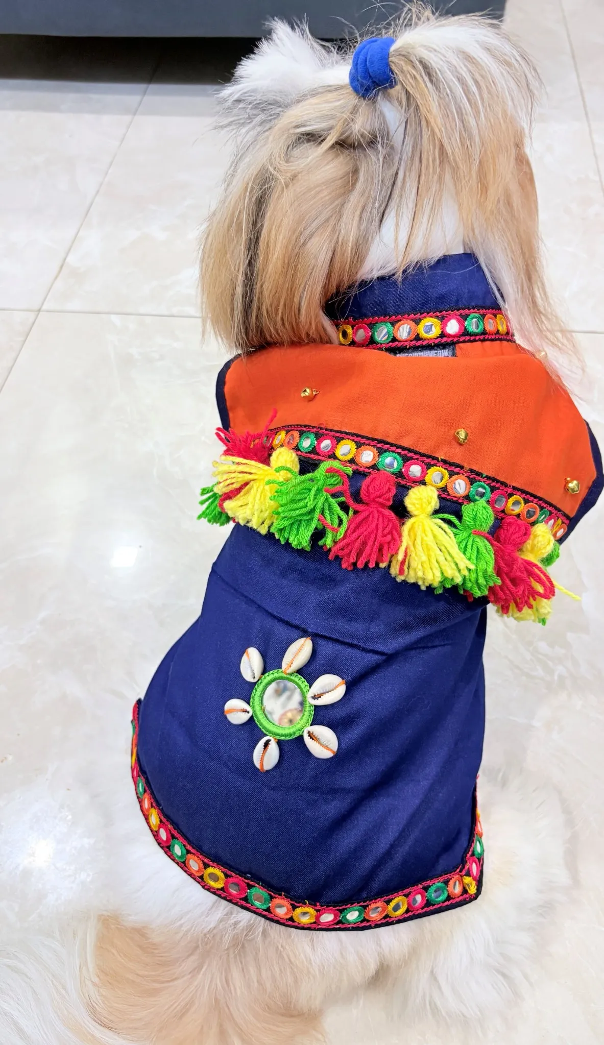 Blue Denim Navratri Kediya for pets