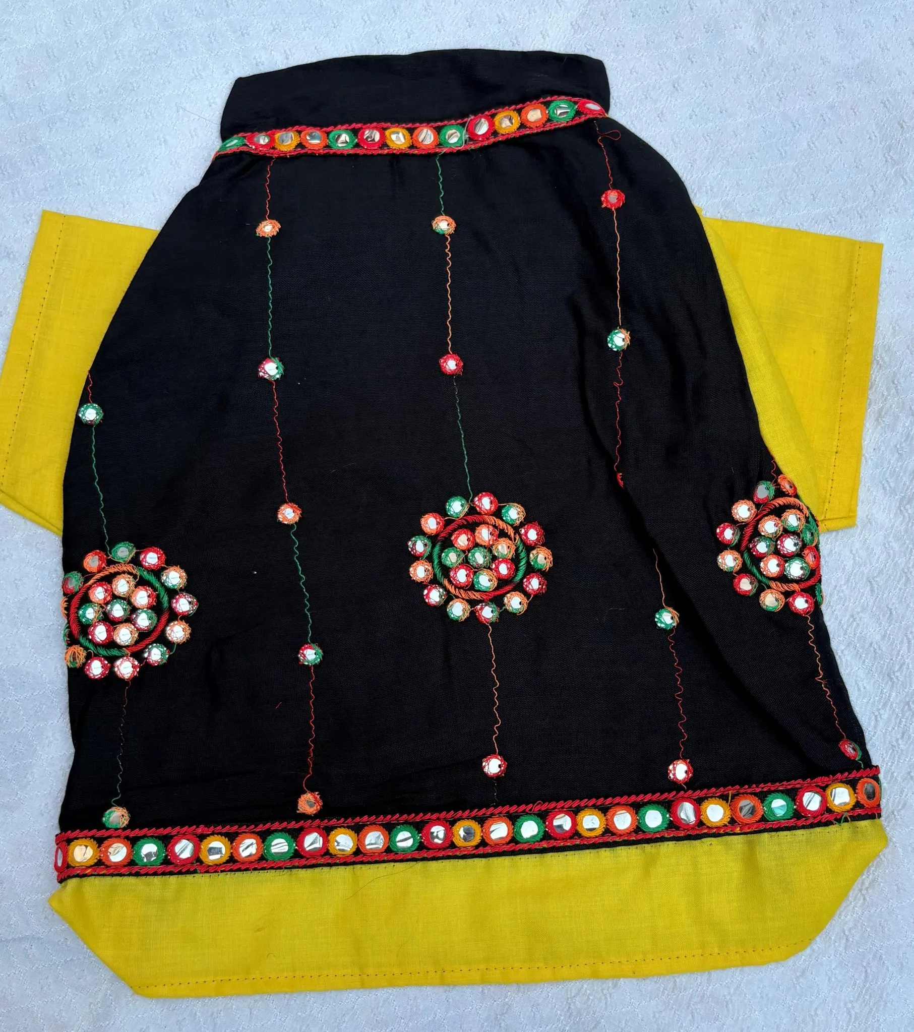 Thechowmeow Black mirror work Navratri Kurta for pets | for dogs & cats | thechowmeow